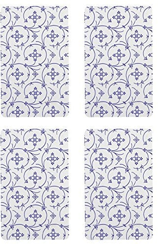 RICOLOR 12076 Frühstücksbrettchen Indisch Blau, HPL, 23,5x14,5cm, blau/weiß (4 Stück)