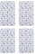 RICOLOR 12076 Frühstücksbrettchen Indisch Blau, HPL, 23,5x14,5cm, blau/weiß (4 Stück)