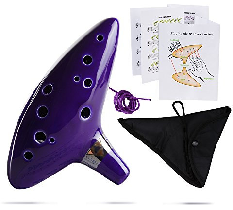 Ocarina Ceramique 12 Trous Alto C Link Instrument Musique navire Flûte Vent Cadeau Noël Fête Anniversaire