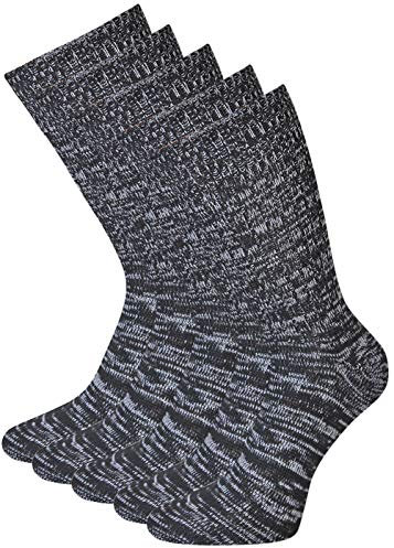 5 Paar Jeanssocken Herren & Damen – Bequeme Freizeitsocken ohne Naht – Baumwolle, mehrfarbig meliert Socken im Jeans-Stil – Atmungsaktiv & robust – Größen 35–50
