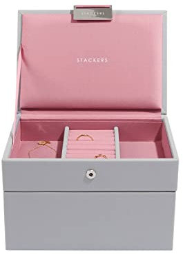 Stacker Schmuckschatulle, kleine Größe, stapelbar, 2er-Set Antique Pink