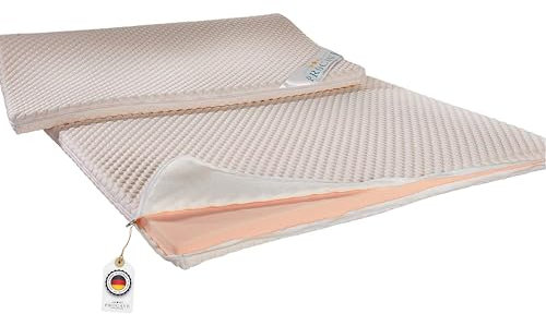 PROCAVE Gelschaum Matratzen-Topper 60x120 cm mit Noppen-Doppeltuch-Matratzenbezug, mit Gel Schaum-Kern, idealer Matratzentopper 100% aus Deutschland