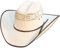 Cowboyhut Ashton weiß mit schwarzer Umrandung Strohhut, Größe (Kopfumfang):56