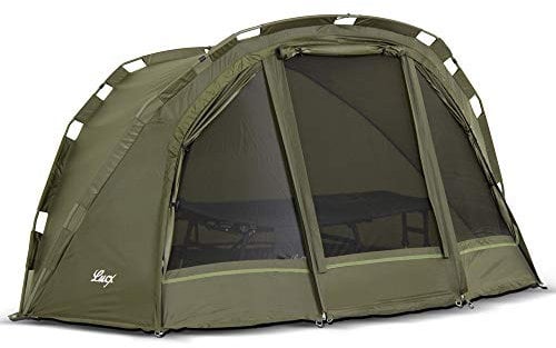 Lucx Puma Angelzelt 1 Mann - Bivvy Karpfenzelt mit herausnehmbarer Bodenplane, Moskitonetz & 10.000 mm Wassersäule - wasserdichtes Carp Dome Zelt inkl. Tragetasche