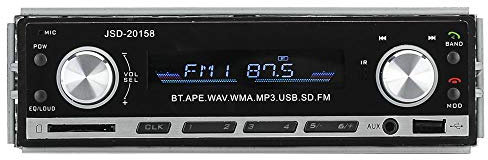 BW 1 DIN Bluetooth estéreo de coche – Aux USB + tarjeta SD soporte MP3, WAV, WMA, FM, 4 x 45 W altavoz soporte