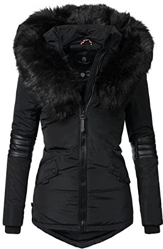 Navahoo Damen Winterjacke Steppjacke Nirvana Schwarz Gr. L