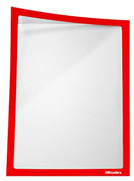 Ultradex 889305 Infotasche magnetisch für DIN A3, 5-er Packung, 435 x 312 mm, rot