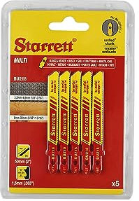 Starrett Lot de 5 lames de scie sauteuse multi-usages BU218 à tige unifiée bimétallique pour bois, métal et plastique – Compatible avec Bosch, Dewalt, Hitachi, Festool, Milwaukee