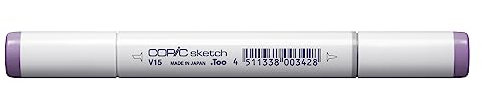 COPIC Sketch Marker Typ V - 15, Mallow, professioneller Pinselmarker, mit einer Super-Brush-Spitze und einer Medium-Broad-Spitze