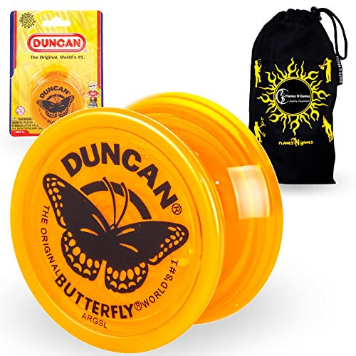 Flames 'N Games Duncan YoYo Schmetterling – Classic String YoYo – UV Orange