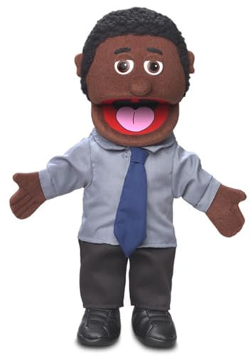 Calvin, Black Dad/Businessman, Hand Puppet, 40cm