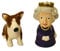 British Queen Elizabeth II and Corgi Dog Salt and Pepper Shaker Pots Set of 2