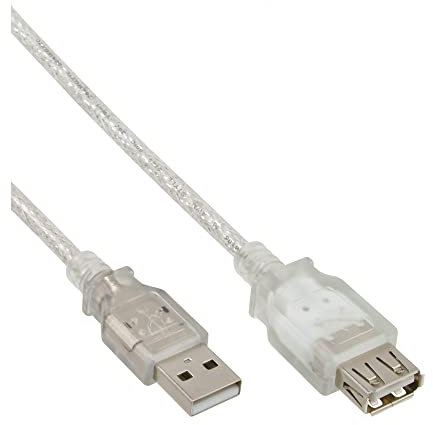 InLine 34605 USB 2.0 Verlängerung, Stecker / Buchse, Typ-A, transparent, 5m