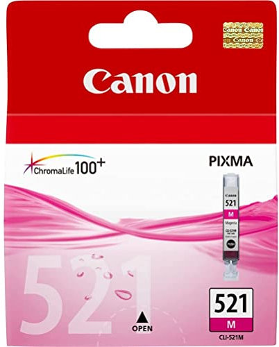 Canon Originaltinte CLI-521 M, Größe Standard, Magenta, Recyclebare Verpackung