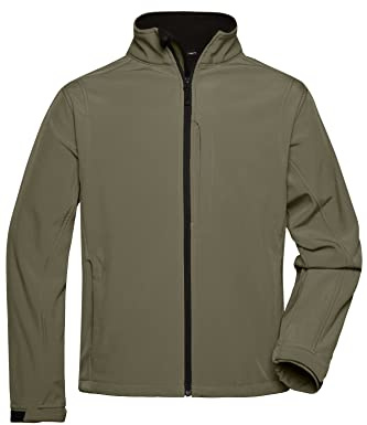 James & Nicholson Herren Softshell Jacke - Klassische Softshelljacke mit TPU Membran | Farbe: olive | Grösse: L