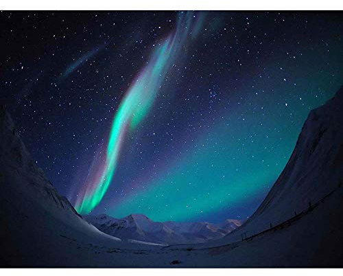 Wee Blue Coo Photography Landscape Winter Aurora Borealis Northern Lights Art Print Poster Wall Decor 12X16 Inch