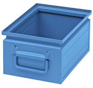 kaiserkraft | Stapelkasten aus Stahlblech | Volumen ca 9 l | lichtblau RAL 5012