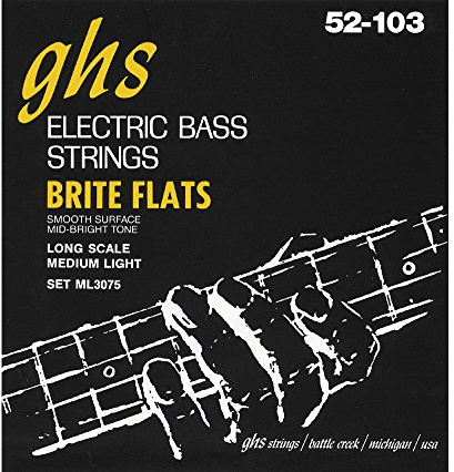 GHS ML3075 52 - 103 Medium Light Long Scale Brite Flats Bass String Set