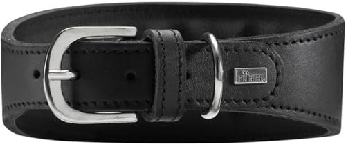 HUNTER SUPER SOFT Windhundhalsband, Leder, gepolstert, 37 (XS-S), schwarz