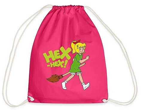 Spreadshirt Bibi Blocksberg Mit Kartoffelbrei Hex-Hex Turnbeutel, One size, Fuchsia