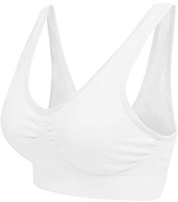 Boolavard ® Sport-BH Sport und Wohlfühl BH Bra nahtlos in Farbe Weiß und Schwarz (S: 76-81cm (65A-70B), Weiß)