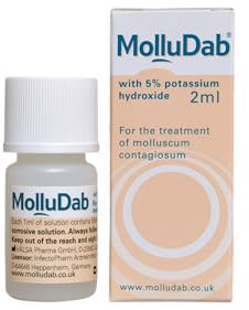Molludab Molluscum Solution, with 5% Potassium Hydroxide to treat Molluscum Contagiosum, 2 ml