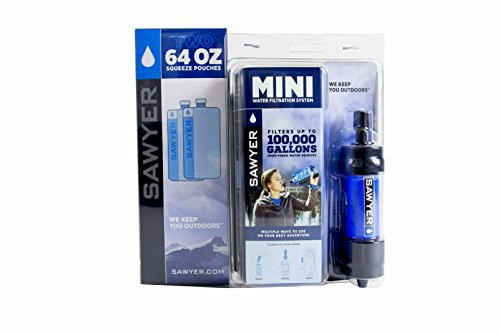 Sawyer MINI Wasserfilter Original Set 3 x 1 Liter, Kanister 2 x 2 l, blau