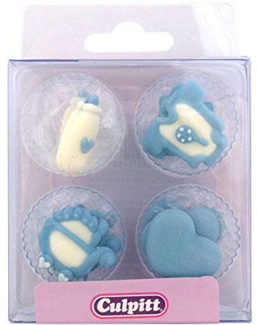 Culpitt Sugar Cake Decorations Blue Baby Shapes