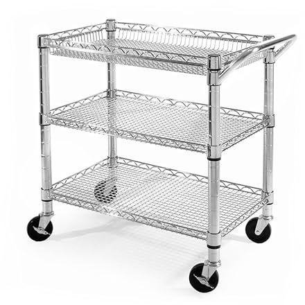 Seville Classics Schwerlast-Allzweckwagen, 89 x 45,7 x 91 cm, Verchromt