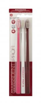 Swissdent Profi Whitening Soft Zahnbürste Trio Pink, Weiß, Rot