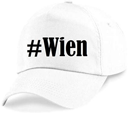 Reifen-Markt Base Cap Hashtag #Wien Größe Uni Farbe Weiss Druck Schwarz