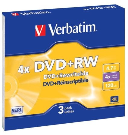 Verbatim DVD+RW Blanks 4 x 4.7 GB Scratch Resistant