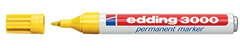 Edding 3000 gelb 10pièce (S) Permanentmarker, – Permanentmarkern (gelb, weiß, gelb, Kunststoff, 3 mm, 10 Stück (S))