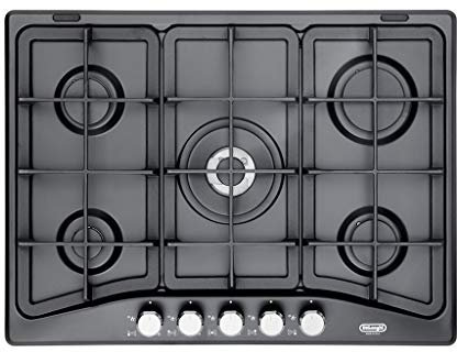 DELONGHI PFA57GH PFA 57 GH PIANO COTTURA A GAS 5 FUOCHI 68 70 CM GRIGLIE GHISA ANTRACITE