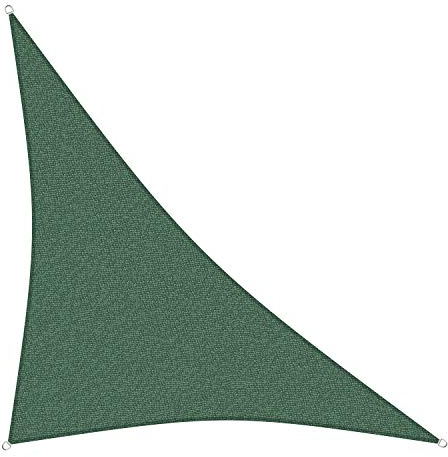 sunprotect 83292 Professional Sonnensegel, 5 x 5 x 7 m, 90° Grad Dreieck, Wind- & wasserdurchlässig, grün