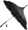 Clifton Umbrellas Schwarzer Pagodenschirm mit 2 langen Fransen