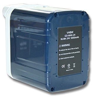 vhbw batteria compatibile con Makita BHP460SJE, BHP460WA, BHP460WAE, BHR200, BHR200SAE attrezzo da lavoro (3000 mAh, NiMH, 24 V)