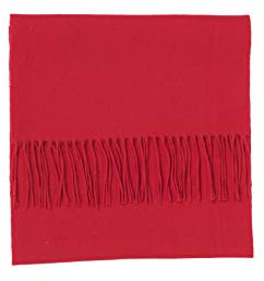 100% Kaschmir Paschmina Schal Uni mit Fransen für Damen und Herren (Rot, 30cm x 164cm + 8cm x 2 Fransen)