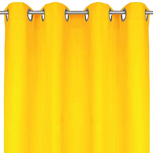 Bestlivings Blickdichte Gelbe Gardine mit Ösen in 140x245 cm (BxL), in vielen Größen und Farben