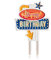 SUCK UK - CAKE TOPPER Leuchtender Kuchen-Aufsatz Blinkend Neon Reklame Geburtstagsdekoration Partiezubehör Tortendekoration Geburtstagskerze Happy Birthday LEDs Flashing Sign
