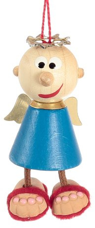 Bartl GmbH Autofahrerschutzengel Charly 6 cm - Hängender Engel - Hängendes Ornament - Dekoration im Fahrzeug - Auto - Alltag - Klassisch - Leder, Metall