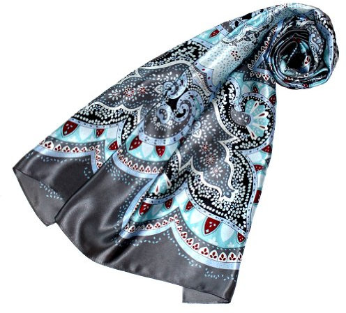 LORENZO CANA Luxus Damen Seidentuch aufwändig bedruckt Tuch 100% Seide 90 x 90 cm harmonische Farben Damentuch Schaltuch 89078