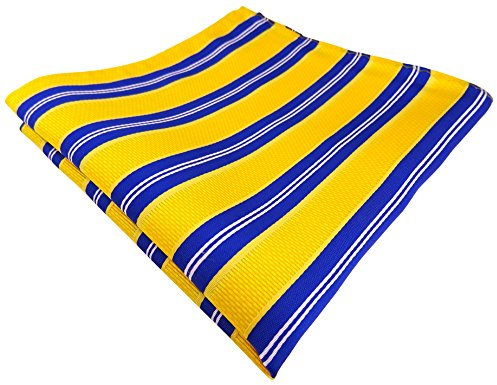TigerTie Designer Einstecktuch in gelborange blau weiß gestreift