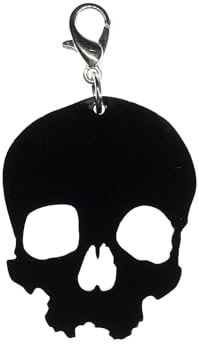 Miniblings Totenkopf Charm Schädel Halloween Acrylglas - Handmade Modeschmuck I Kettenanhänger versilbert - Bettelanhänger Bettelarmband - Anhänger für Armband