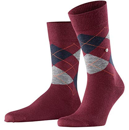 Burlington Herren Socken Edinburgh M SO Wolle gemustert 1 Paar, Rosa (Rose/Orange 8104), 40-46