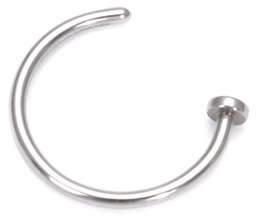 4youquality Small Thin Surgical Steel Open Nose Ring Nose Hoop Piercing Stud 7 Colour 3 Size UK (8MM, Silver)