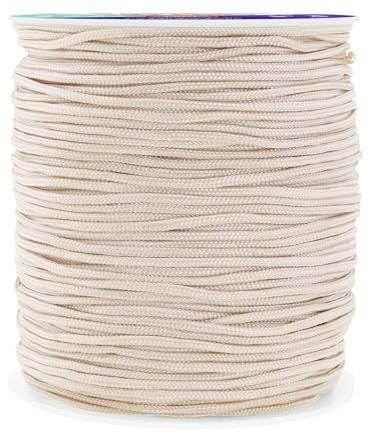 Mandala Crafts 1.5mm Egg Shell Blind Strings Lift Shade Cord - 109 Yards Braided Nylon Cord for Roman Shades, Curtain String, and Blinds Repair or Replacement