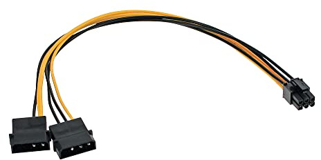 InLine 26628 Stromadapter intern, 2x 4pol zu 6pol für PCIe (PCI-Express) Grafikkarten, 0,3m
