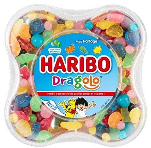 Haribo Dragolo Assortiment de bonbons dragéifiés et gélifiés - La boite de 750g