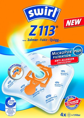 Staubbeutel-Profi 4 Swirl Sacs d'aspirateur Z113 / Z 113 MicroPor Plus AirSpace pour Zelmer, Hanseatic aspirateur